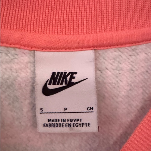 Nike NSW Club Fleece Adult Small Trippy Safari Sweatshirt Coral Chalk A00315 - Picture 5 of 9